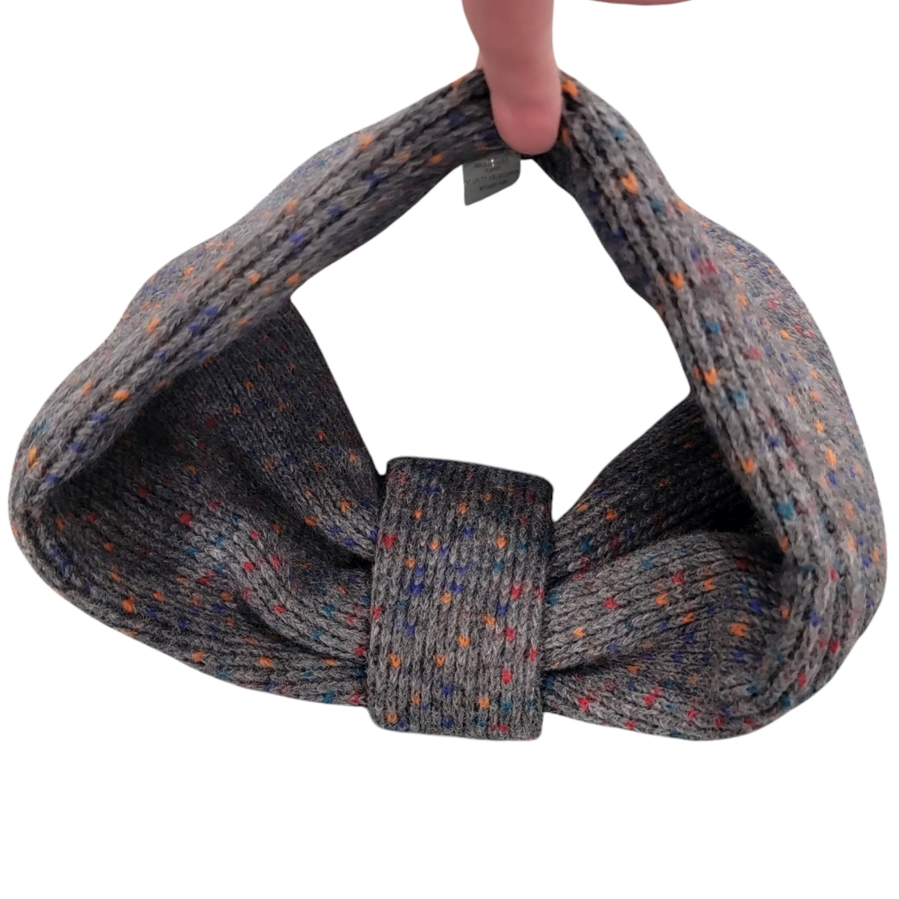 Platania Wool Speckled Cowl Scarf Gray Infinity Scarf Cowl Neck Muffler - Picture 4 of 15